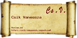 Csik Vanessza névjegykártya